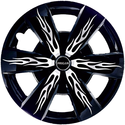 PRIGAN FIREBOLT BLACK SILVER WHEEL COVER  (Set of 4)  AVAILABLE IN 12,13,14,15,16,17  INCH