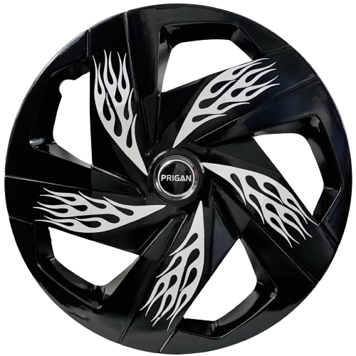 PRIGAN FIREBOLT BLACK SILVER WHEEL COVER  (Set of 4)  AVAILABLE IN 12,13,14,15,16,17  INCH