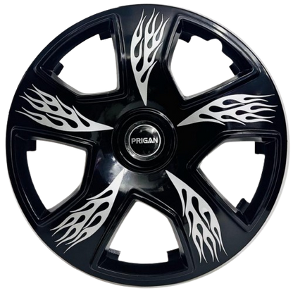 PRIGAN FIREBOLT BLACK SILVER WHEEL COVER  (Set of 4)  AVAILABLE IN 12,13,14,15,16,17  INCH