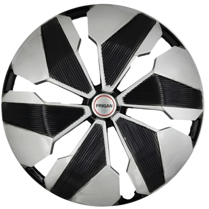 PRIGAN FLAIR 14 INCH SILVER BLACK WHEEL COVER  (Set of 4)  AVAILABLE IN 14 INCH