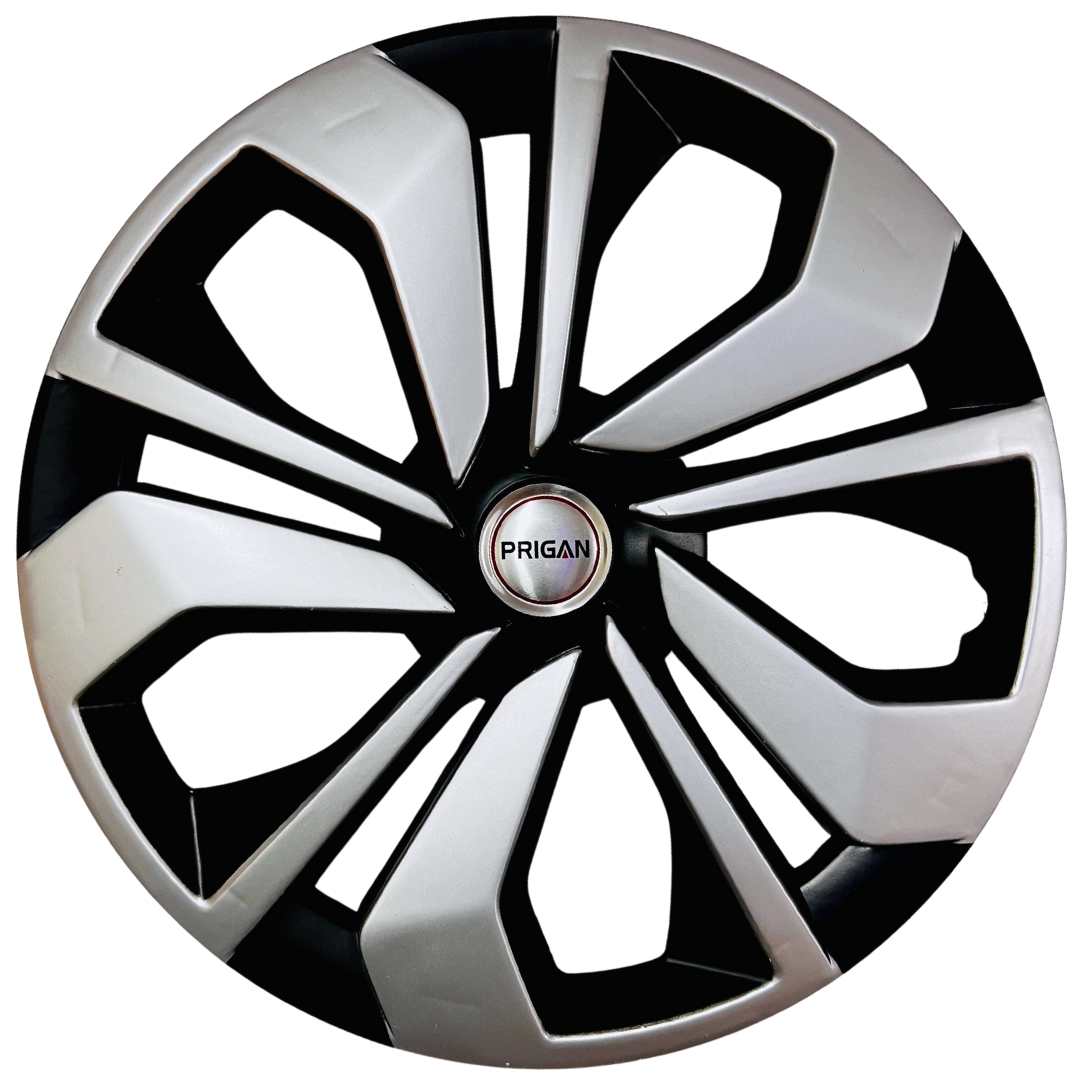 PRIGAN FRONX 16 INCH BLACK SILVER WHEEL COVER  (Set of 4)  AVAILABLE IN 16 INCH