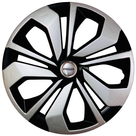 PRIGAN FRONX 16 INCH BLACK SILVER WHEEL COVER  (Set of 4)  AVAILABLE IN 16 INCH