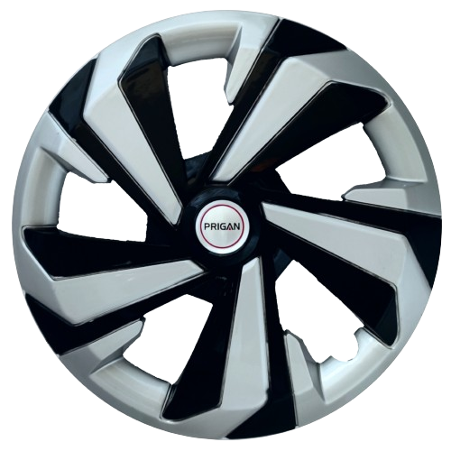 PRIGAN GLIDER 14 INCH SILVER BLACK WHEEL COVER  (Set of 4)  AVAILABLE IN 14 INCH