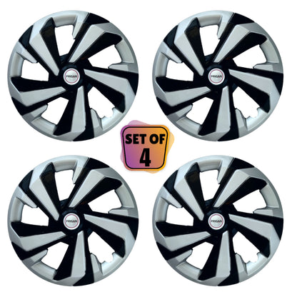 PRIGAN GLIDER 14 INCH SILVER BLACK WHEEL COVER  (Set of 4)  AVAILABLE IN 14 INCH