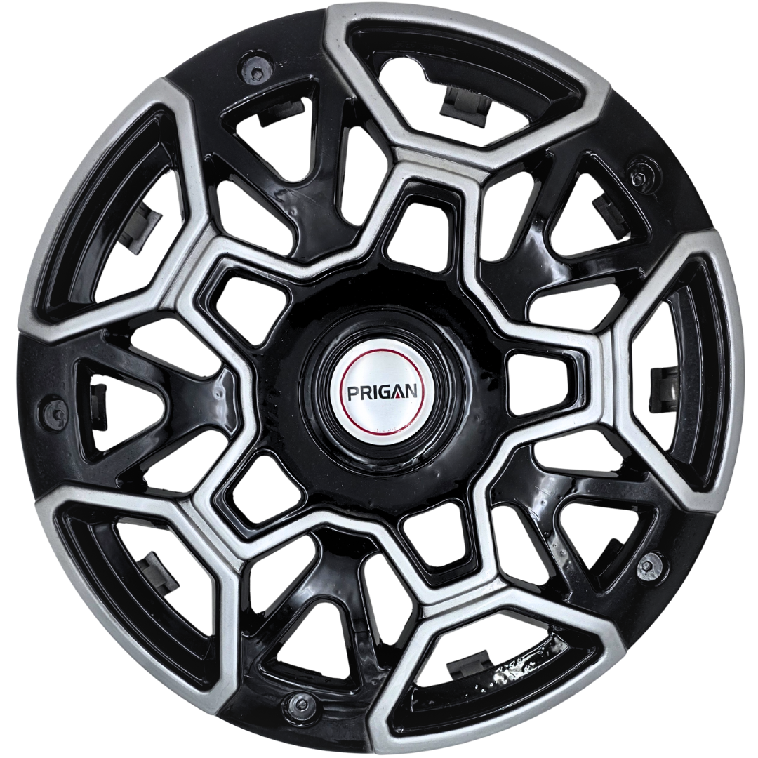 PRIGAN GRAVITY SILVER BLACK WHEEL COVER  (Set of 4)  AVAILABLE IN 15,16 INCH