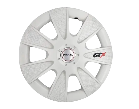 PRIGAN GTX WHITE WHEEL COVER  (Set of 4)  AVAILABLE IN 12,13,14,15,16,17  INCH