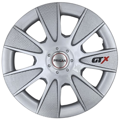 PRIGAN GTX SILVER WHEEL COVER  (Set of 4)  AVAILABLE IN 12,13,14,15,16,17  INCH