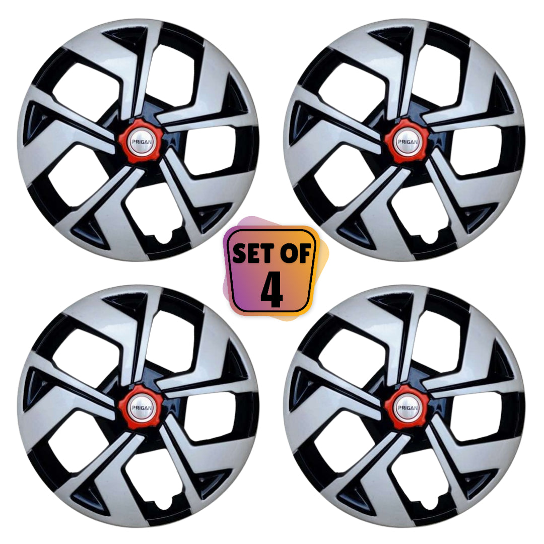 PRIGAN HAWK INCH BLACK SILVER WHEEL COVER  (Set of 4)  AVAILABLE IN 13,14 INCH