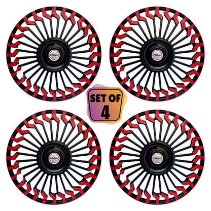 PRIGAN HUNTER BLACK RED WHEEL COVER  (Set of 4)  AVAILABLE IN 13,14,15,16 INCH