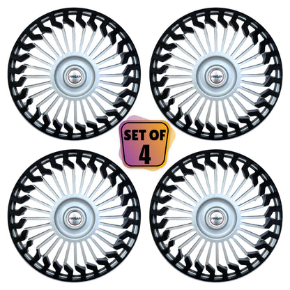 PRIGAN HUNTER SILVER BLACK WHEEL COVER  (Set of 4)  AVAILABLE IN 13,14,15,16 INCH