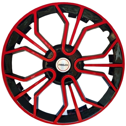 PRIGAN MAGIC BLACK RED WHEEL COVER  (Set of 4)  AVAILABLE IN 14,15 INCH