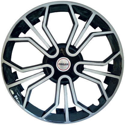 PRIGAN MAGIC SILVER BLACK WHEEL COVER  (Set of 4)  AVAILABLE IN 14,15 INCH