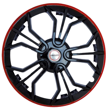 PRIGAN MAGIC-GT BLACK RED WHEEL COVER  (Set of 4)  AVAILABLE IN 14,15 INCH