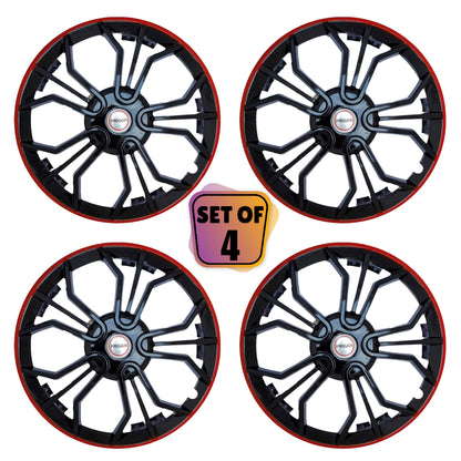 PRIGAN MAGIC-GT BLACK RED WHEEL COVER  (Set of 4)  AVAILABLE IN 14,15 INCH