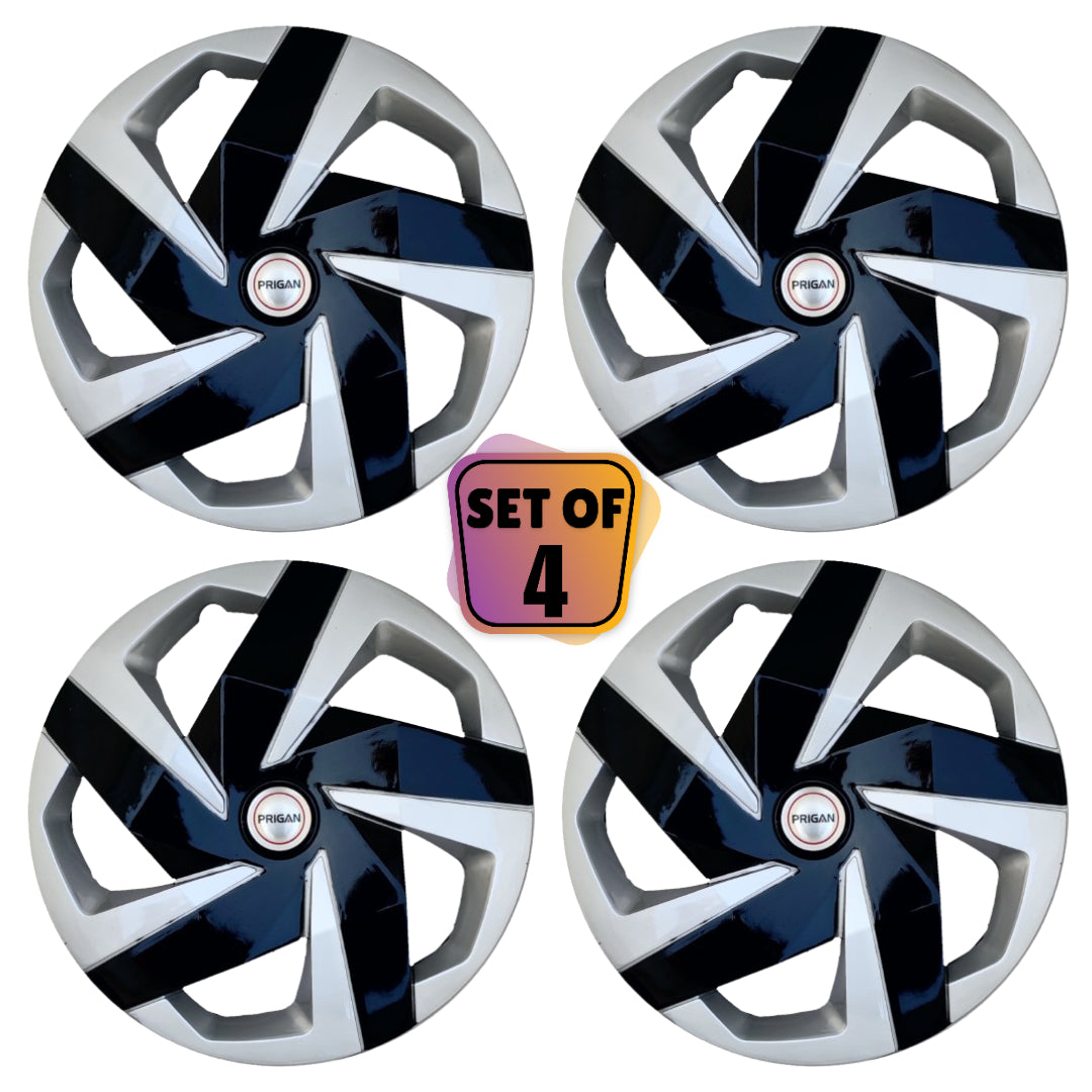 PRIGAN MAGNITE 16 INCH SILVER BLACK WHEEL COVER  (Set of 4)  AVAILABLE IN 16 INCH