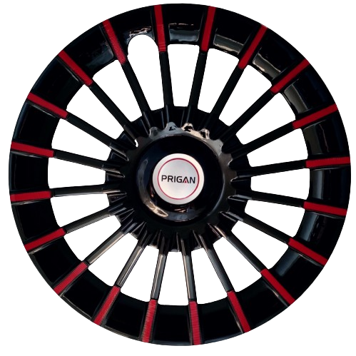 PRIGAN MARVEL BLACK RED WHEEL COVER  (Set of 4)  AVAILABLE IN 13,14 INCH