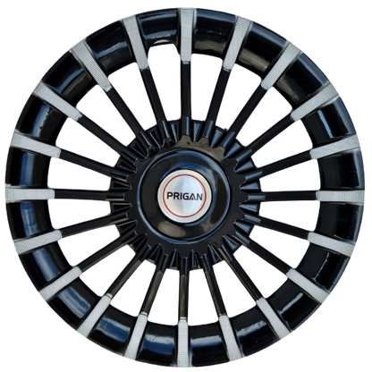 PRIGAN MARVEL BLACK SILVER WHEEL COVER  (Set of 4)  AVAILABLE IN 13,14 INCH