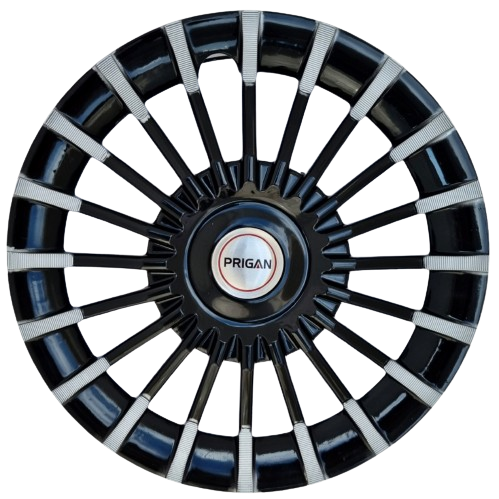 PRIGAN MARVEL BLACK SILVER WHEEL COVER  (Set of 4)  AVAILABLE IN 13,14 INCH