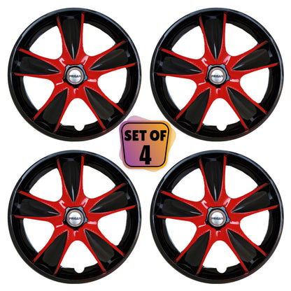 PRIGAN MAPLE BLACK RED WHEEL COVER  (Set of 4)  AVAILABLE IN 14,15 INCH