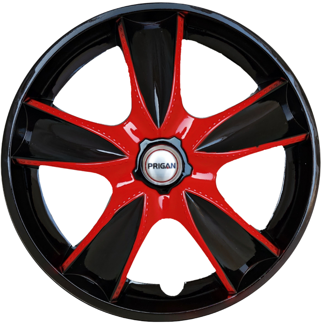 PRIGAN MAPLE BLACK RED WHEEL COVER  (Set of 4)  AVAILABLE IN 14,15 INCH