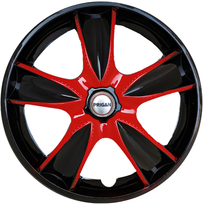 PRIGAN MAPLE BLACK RED WHEEL COVER  (Set of 4)  AVAILABLE IN 14,15 INCH