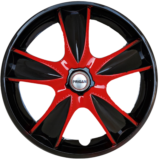 PRIGAN MAPLE BLACK RED WHEEL COVER  (Set of 4)  AVAILABLE IN 14,15 INCH