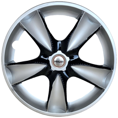 PRIGAN MAPLE SILVER BLACK WHEEL COVER  (Set of 4)  AVAILABLE IN 14,15 INCH