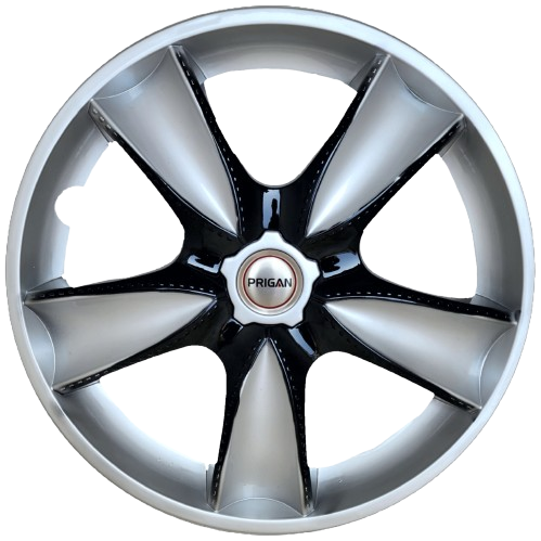 PRIGAN MAPLE SILVER BLACK WHEEL COVER  (Set of 4)  AVAILABLE IN 14,15 INCH