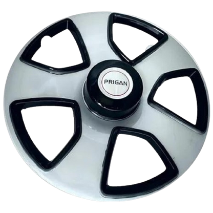 PRIGAN NEW BOLERO 15 INCH SILVER BLACK WHEEL COVER  (Set of 4)  AVAILABLE IN 15 INCH