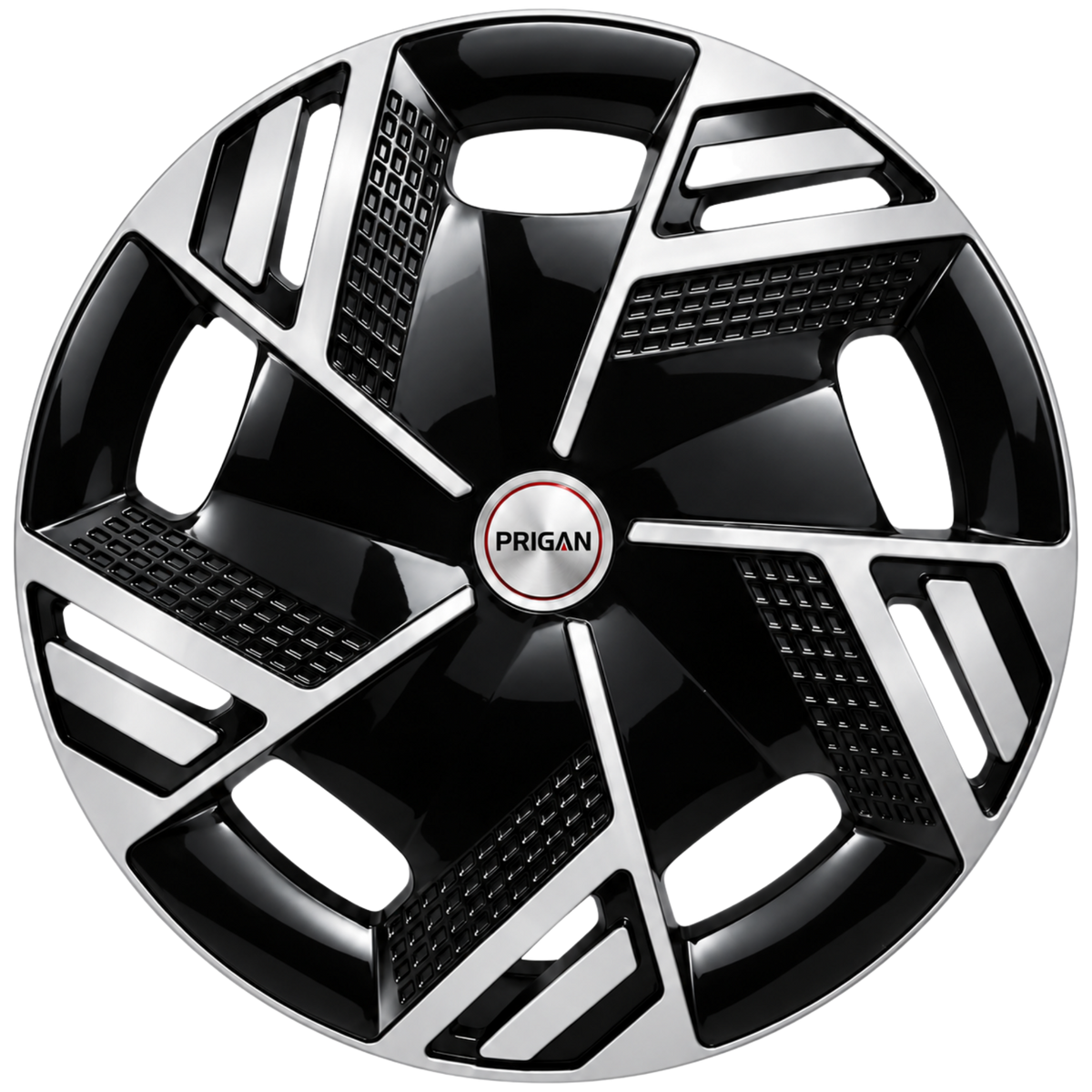 PRIGAN NITRO BLACK SILVER WHEEL COVER  (Set of 4)  AVAILABLE IN 14,15,16 INCH