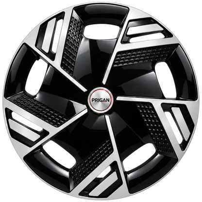 PRIGAN NITRO BLACK SILVER WHEEL COVER  (Set of 4)  AVAILABLE IN 14,15,16 INCH