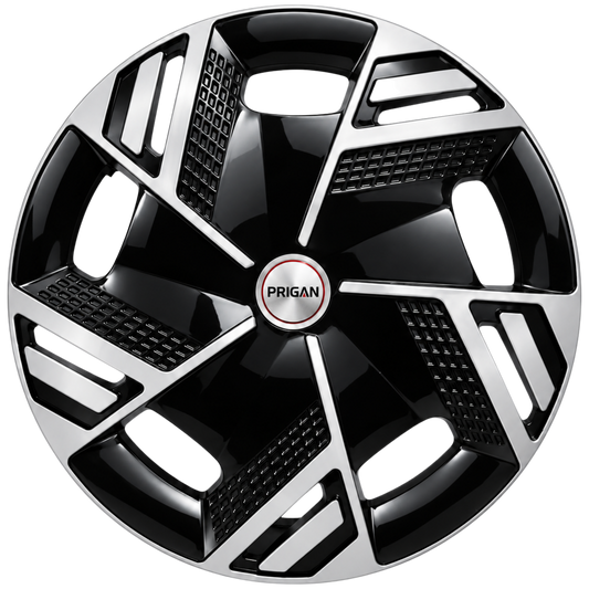PRIGAN NITRO BLACK SILVER WHEEL COVER  (Set of 4)  AVAILABLE IN 14,15,16 INCH