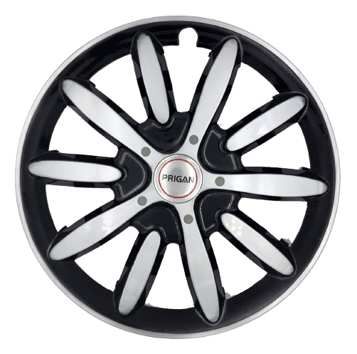 PRIGAN OCTANE 14 INCH SILVER BLACK WHEEL COVER  (Set of 4)  AVAILABLE IN 14 INCH