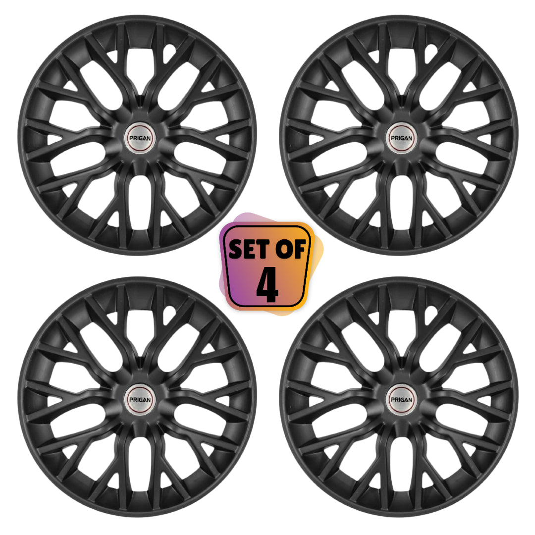 PRIGAN PHANTOM MATTE BLACK WHEEL COVER  (Set of 4)  AVAILABLE IN 12,13,14,15,16  INCH