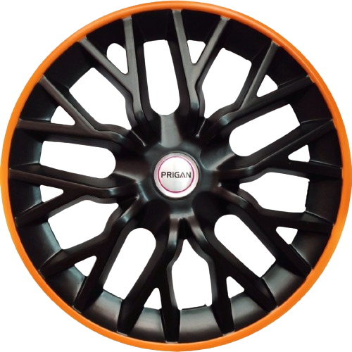 PRIGAN PHANTOM-GT ORANGE BLACK WHEEL COVER  (Set of 4)  AVAILABLE IN 12,13,14,15,16  INCH