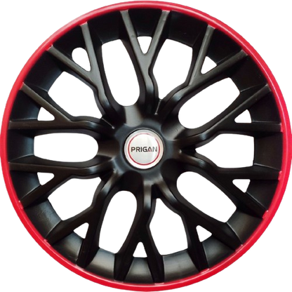 PRIGAN PHANTOM-GT RED BLACK WHEEL COVER  (Set of 4)  AVAILABLE IN 12,13,14,15,16  INCH