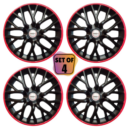 PRIGAN PHANTOM-GT RED BLACK WHEEL COVER  (Set of 4)  AVAILABLE IN 12,13,14,15,16  INCH