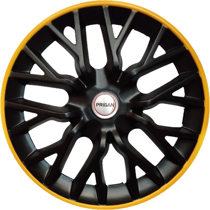 PRIGAN PHANTOM-GT YELLOW BLACK WHEEL COVER  (Set of 4)  AVAILABLE IN 12,13,14,15,16  INCH