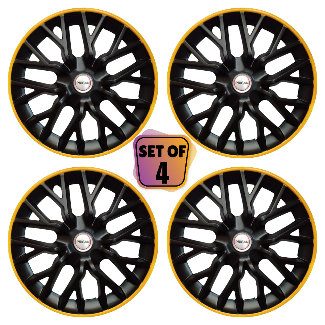 PRIGAN PHANTOM-GT YELLOW BLACK WHEEL COVER  (Set of 4)  AVAILABLE IN 12,13,14,15,16  INCH