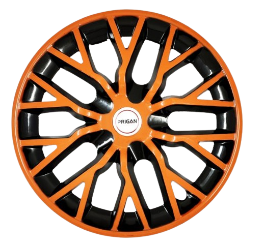 PRIGAN PHANTOM ORANGE BLACK WHEEL COVER  (Set of 4)  AVAILABLE IN 12,13,14,15,16  INCH