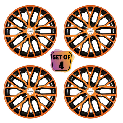 PRIGAN PHANTOM ORANGE BLACK WHEEL COVER  (Set of 4)  AVAILABLE IN 12,13,14,15,16  INCH