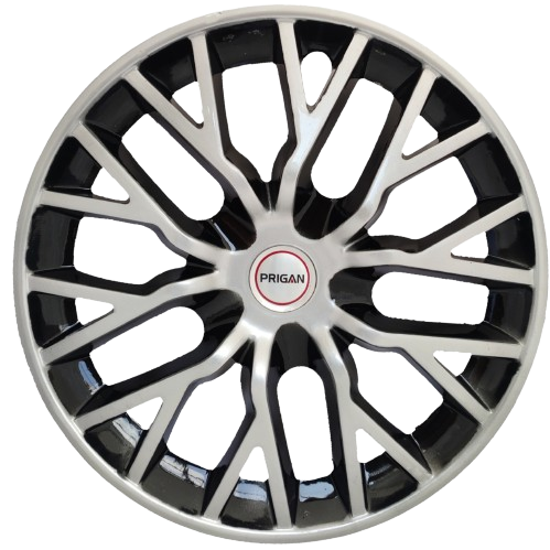 PRIGAN PHANTOM SILVER BLACK WHEEL COVER  (Set of 4)  AVAILABLE IN 12,13,14,15,16  INCH