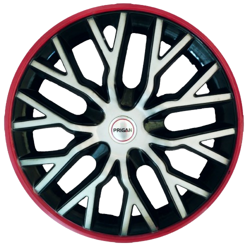 PRIGAN PHANTOM SILVER BLACK RED WHEEL COVER  (Set of 4)  AVAILABLE IN 12,13,14,15,16  INCH