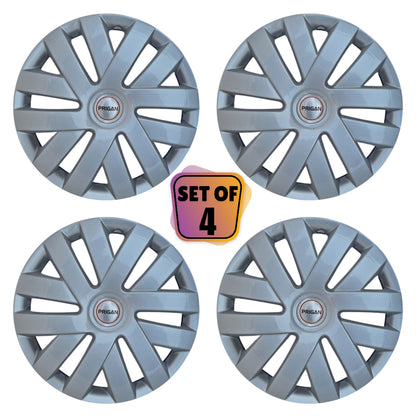 PRIGAN POLO 15 INCH SILVER WHEEL COVER  (Set of 4)  AVAILABLE IN 15 INCH