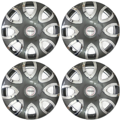 PRIGAN PULSE CHROME GREY WHEEL COVER  (Set of 4)  AVAILABLE IN 12,13 INCH