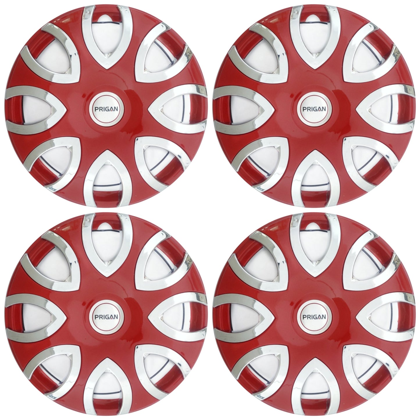 PRIGAN PULSE CHROME RED WHEEL COVER  (Set of 4)  AVAILABLE IN 12,13 INCH