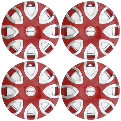 PRIGAN PULSE CHROME RED WHEEL COVER  (Set of 4)  AVAILABLE IN 12,13 INCH