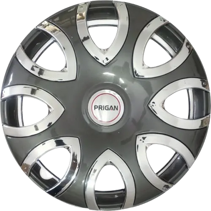 PRIGAN PULSE CHROME GREY WHEEL COVER  (Set of 4)  AVAILABLE IN 12,13 INCH