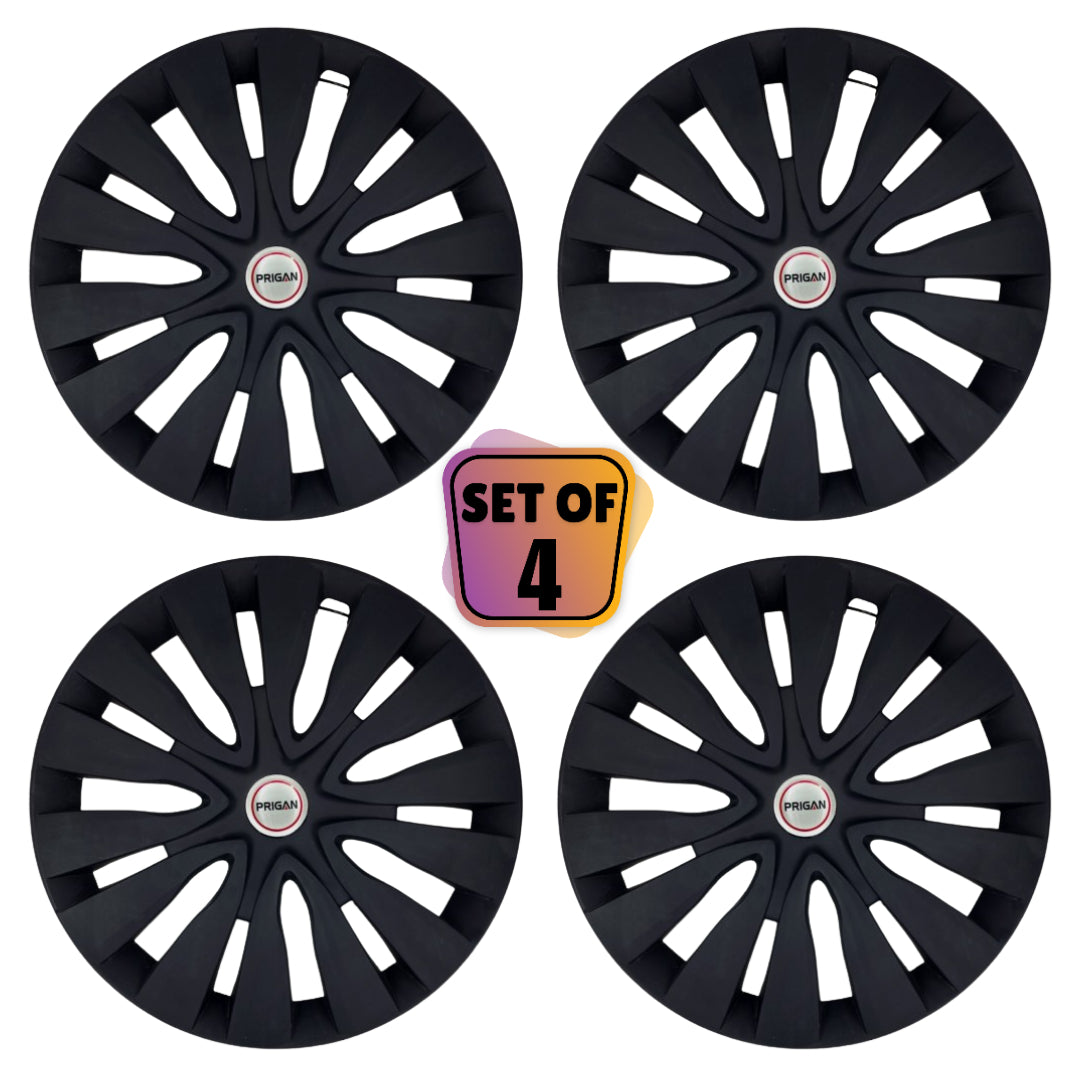 PRIGAN SAVI 16 INCH BLACK WHEEL COVER  (Set of 4)  AVAILABLE IN 16 INCH