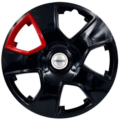 PRIGAN SCORPIO TYPE-1 BLACK RED 17 WHEEL COVER  (Set of 4)  AVAILABLE IN 17 INCH